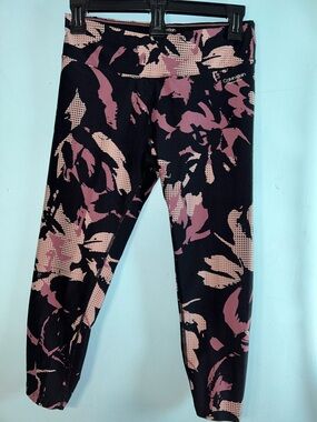 Calvin Klein Kids Black & Mauve Floral Leggings